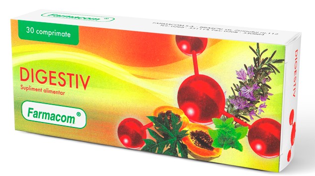 Tulburari digestive, hepatice si biliare - DIGESTIV * 30 COPRIMATE FARMACOM, farmacom.ro